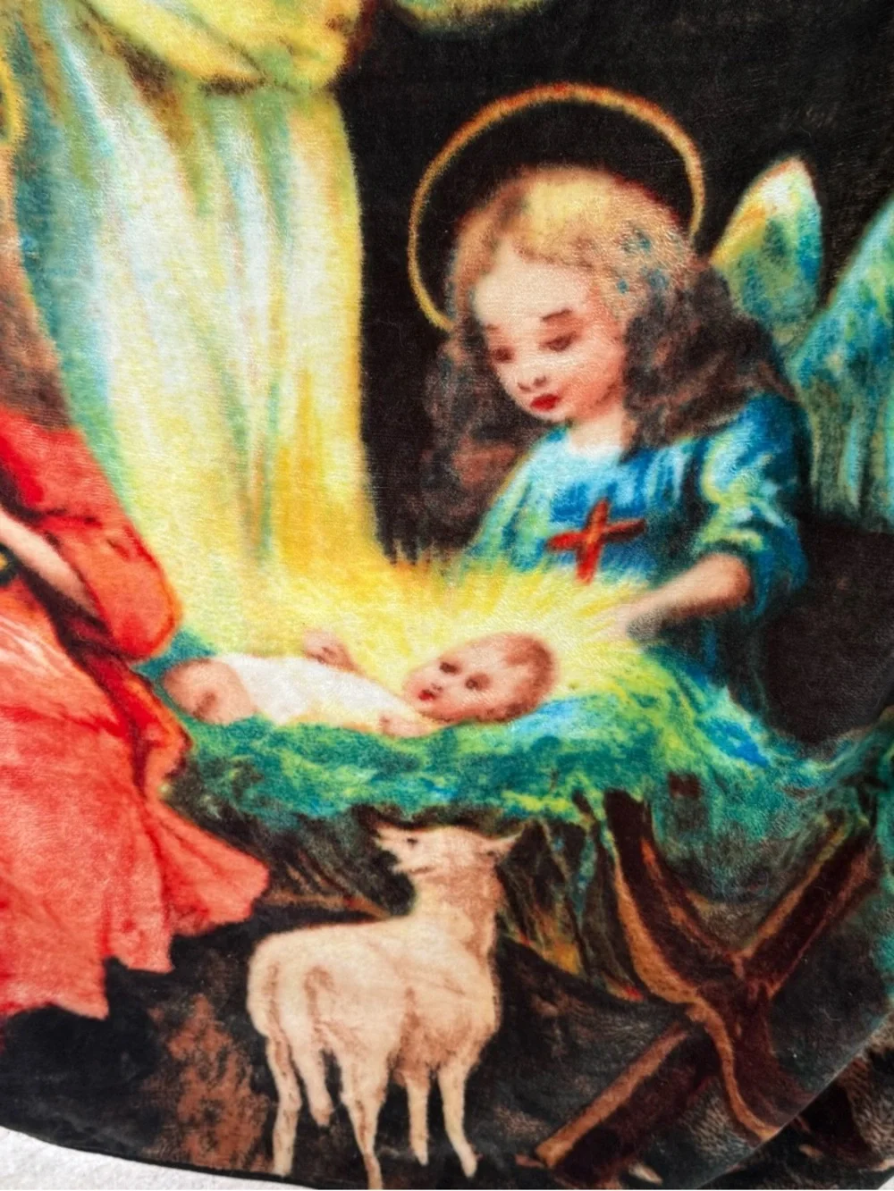 The Northwest Co Throw Blanket Nativity Angel Soft Thick Warm 57x51 in